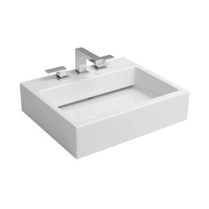 Cuba De Apoio Retangular Com Mesa E Válvula Oculta  Branco 550x450 Mm - Deca