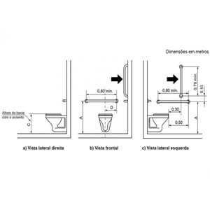 Barra De Apoio Reta 80cm Branca Pne/pdc - Leve Vida