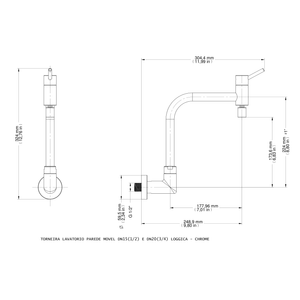 Torneira Para Cozinha De Parede Bica Móvel 90° Lóggica Cromado - Docol
