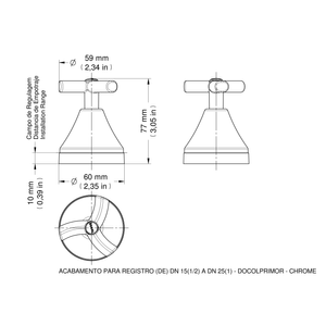 Acabamento Docol Para Registro Deca E Similares 1/2, 3/4 E 1 Docolprimor - Docol