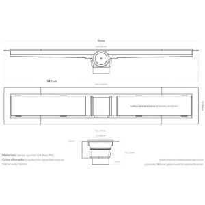 Ralo Linear Seca Smart - Tampa Inox 60 Cm 2 Saidas De 50mm