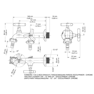 Torneira 1134 C/ Bico Dn 20 (3/4) Tanque/maquina Parede Docolprimor - Docol