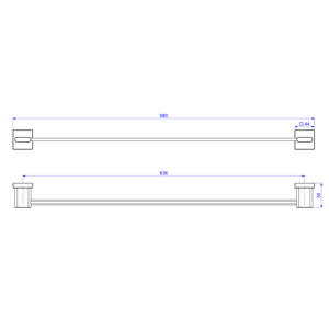 Porta Toalha 600mm Polo Cromado - Deca