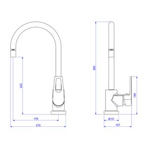 Monocomando Para Cozinha Mesa Level Mix 2271 C28 - Deca