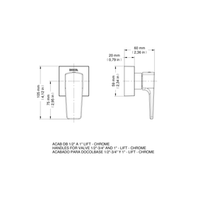 Acabamento Para Registro Docolbase 1/2, 3/4 A 1 Lift Cromado - Docol