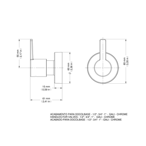 Acabamento Para Registro Docolbase 1/2, 3/4 E 1 Gali Cromado - Docol