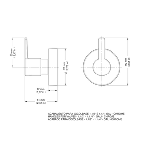 Acabamento Para Registro Docolbase 1.1/2 E 1.1/4 Gali Cromado  - Docol