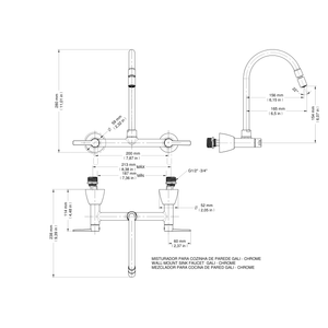 Misturador Para Cozinha De Parede Gali - Docol
