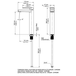 Torneira Para Banheiro Mesa Bica Alta Argon Cromado - 847606 - Docol