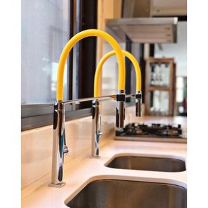 Misturador Monocomando Para Cozinha De Mesa Doc  Amarelo - Docol