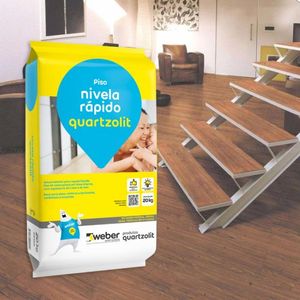Argamassa Nivela Rápido Interno Cinza 20kg - Quartzolit
