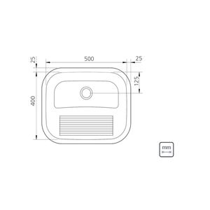 Tanque De Encaixe  Hera 30 L Em Aço Inox Polido 50x40 Cm - Tramontina