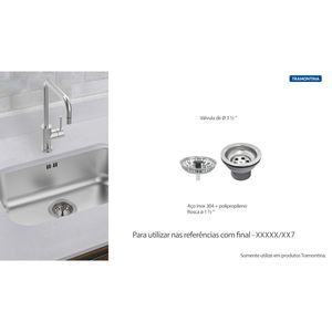 Válvula  Econômica Para Pias Cubas E Tanques 3 1/2 Sem Escape Em Aço Inox E Polipropileno - Tramontina
