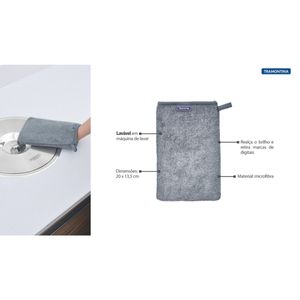 Luva De Microfibra  Design Collection Para Limpar Aço Inox - Tramontina