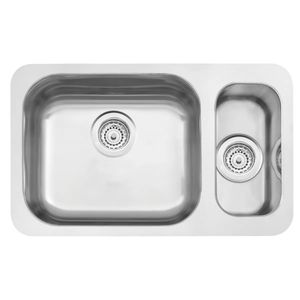 Cuba De Embutir  Isis Plus 1.5c 40 Bl Em Aço Inox Acetinado 58x34 Cm Com 2 Cubas - Tramontina