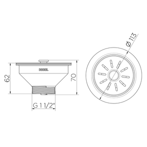 Válvula De Escoamento Para Cozinha Americana 4 1/2’’ Cromado - Docol