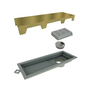 Ralo Linear Tiny Elleve - Pvc 25cm Inox Gold