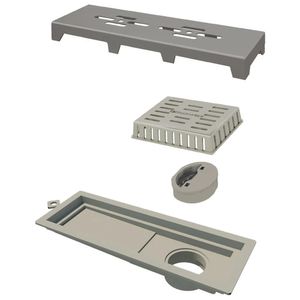 Ralo Linear Novii - Pvc 25cm Cinza Vazado