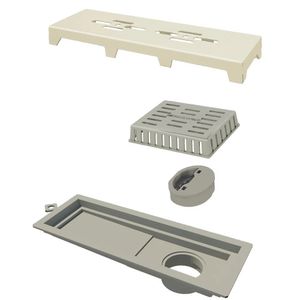 Ralo Linear Novii  Pvc  Bege Vazado 25cm - Ralo Linear