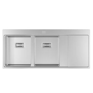 Cuba Para Cozinha Retângular Dupla Wish Inox 116x52cm - Deca