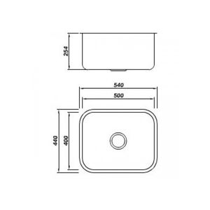 Cuba Simples Extra 0.7 Escovada Lisa 500x400x170mm Cs-50 - Mekal