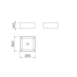 Cuba De Apoio Quadrada Branco 390x390x140mm  - Docol Louças