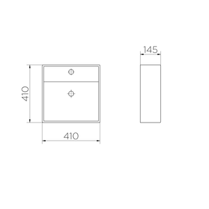 Cuba De Apoio Quadrada Branco 410x410x145mm - Docol Louças