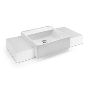 Cuba Semi Encaixe Quadrada Branco 410x410x145  Sem Válvula - Docol Louças