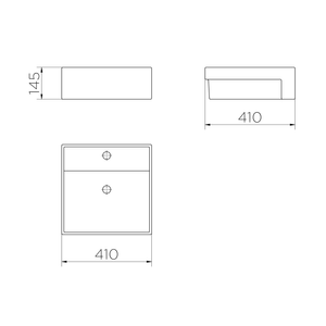 Cuba Semi Encaixe Quadrada Branco 410x410x145  Sem Válvula - Docol Louças