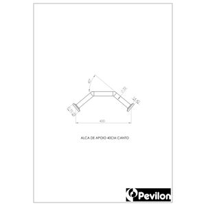 Barra De Apoio Canto 40 Cm Alumínio Soft 1.1/4 Pne/pcd - Pevilon