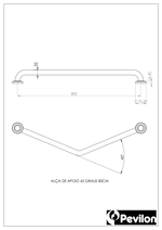 barra de apoio 45 graus 80 cm aluminio soft 114 pnepcd  pevilon