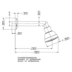 Chuveiro Bonnaducha 1/2 - Chrome - Docol