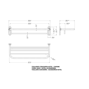 Toalheiro Com Barra Hotel Cromado - Docol