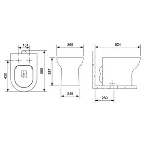 Bacia Para Caixa Saida Sifonica Vertical Nexo Branco - Roca Louças