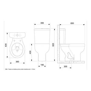 Bacia Para Caixa Acoplada Suite Branco - Incepa