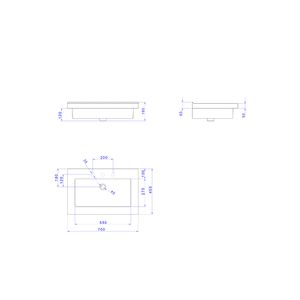 Cuba De Apoio/sobrepor Retangular Com Mesa Branco 700x450mm - Deca