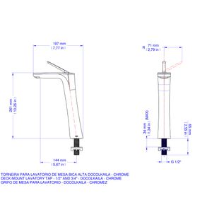 Torneira Para Lavatório De Mesa Bica Alta Docolkaila 886206 - Docol