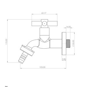 Torneira Tanque/jardim Ravena Com Bico C33 1130 Cromado -  Pevilon