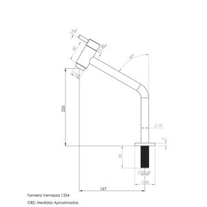 Torneira Lavatório Vernazza Com Arejador Fixo C28 1354 1/4 - Pevilon