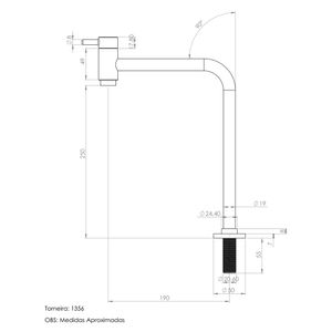 Torneira Bancada Vernezza C28 1356 1/4 - Slim - Pevilon