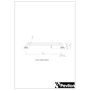 Barra De Apoio Reta Soft Alumino 60cm  1.1/4 Pne/pcd - Pevilon