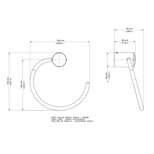 Porta-toalhas Argola Single Cromado - Docol