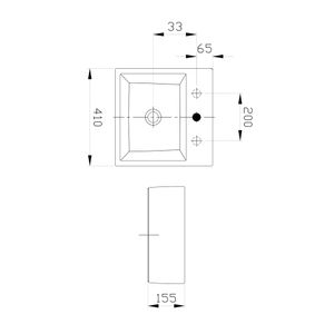 Cuba De Apoio Q1 Loft Quadrada Mesa Branca 410x410mm  - Incepa