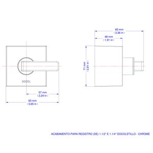 Acabamento Para Registro Base Deca 1.1/4 E 1.1/2 Docol Stillo Cromado - Docol