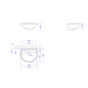 Lavatório Izy Branco 455x360mm - Deca