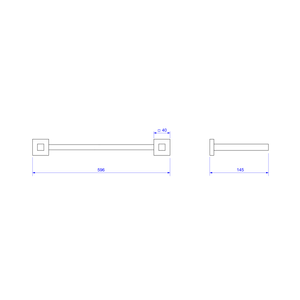 Porta Toalha Quadratta Dupla Black Matte - Deca