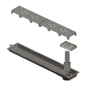 Ralo Linear Novii Sifonado Pvc Acabamento Cinza Vazado 50cm - Ralo Linear