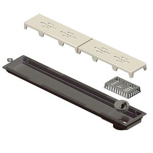 Ralo Linear Novii Sifonado Pvc Acabamento Bege Vazado 50cm - Ralo Linear