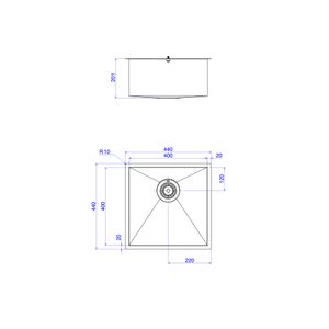 Cuba De Cozinha Quadratta 440x440x201mm Inox - Deca