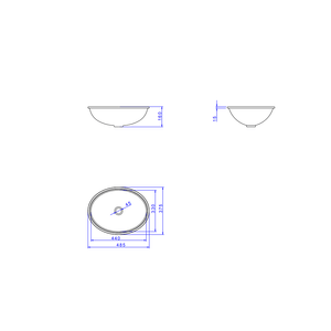 Cuba De Embutir Oval Universal Creme 490x365mm - Deca